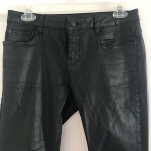 Black leather like pants